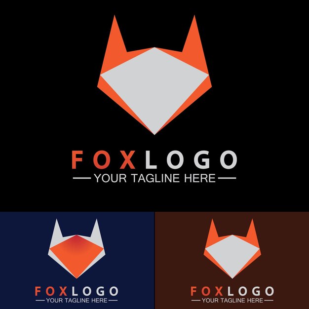 Vector logotipo de fox plantilla de diseño de ilustración vectorial