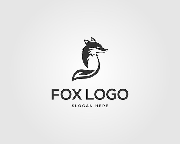 Logotipo de Fox con plantilla vectorial de diseño de icono de Fox
