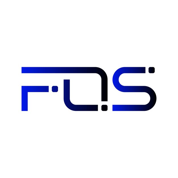 El logotipo de FQS, el gradiente inicial del monograma, el diseño vectorial de la identidad empresarial del sello de letras minimalista moderno