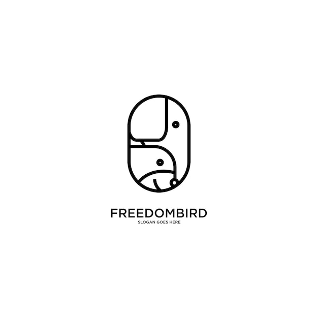 LOGOTIPO FREEDOMBIRD ESLOGAN VA AQUÍ PLANTILLA DE ARTE DE DISEÑO