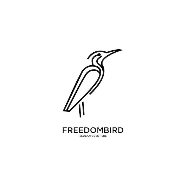 Logotipo freedombird eslogan va aquí plantilla de arte de diseño