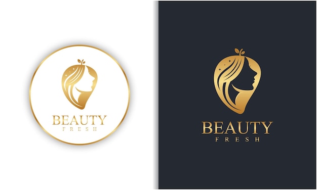 Vector logotipo fresco de belleza mujer