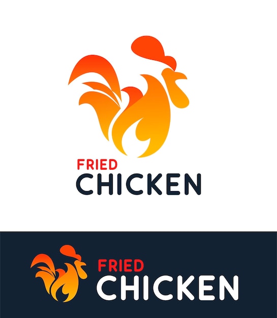 Logotipo para Fried Chicken Cafe Vector gallo caliente