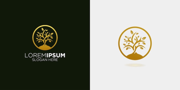 Logotipo de fruta de árbol de jardín