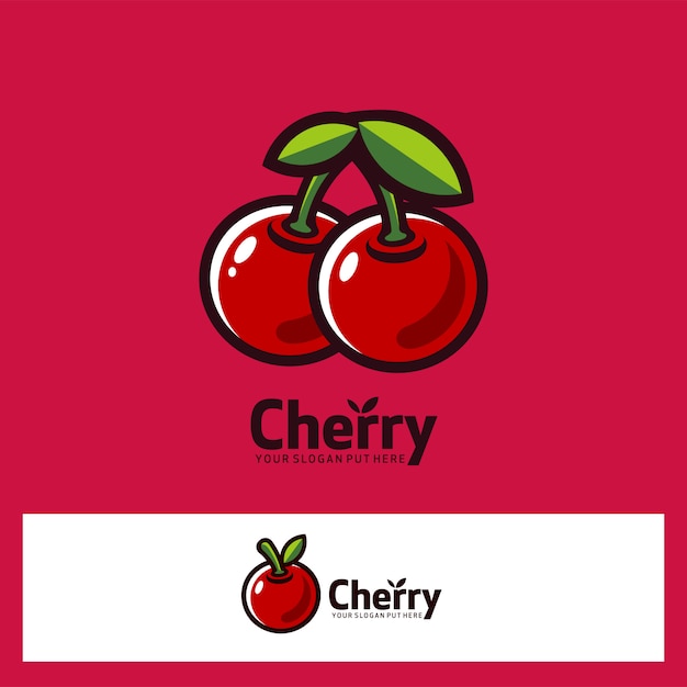 Logotipo de fruta de cereza