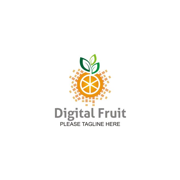 Vector logotipo de fruta digital