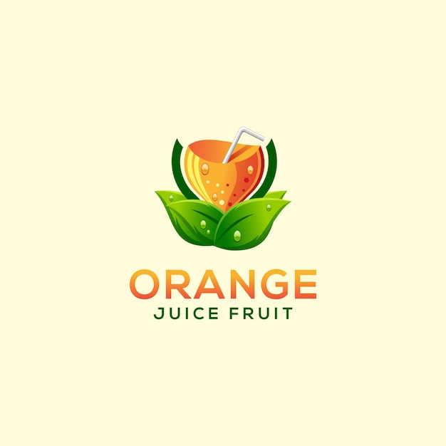 Logotipo de fruta de jugo de naranja