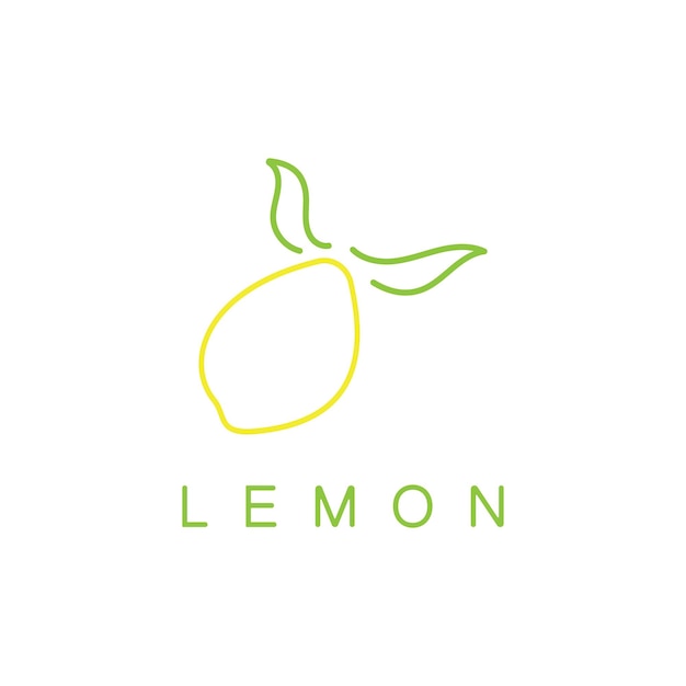 Logotipo de fruta de limón fresco con plantilla de ilustración de hojas Logotipo para jugo de limónvector de jardín de limón