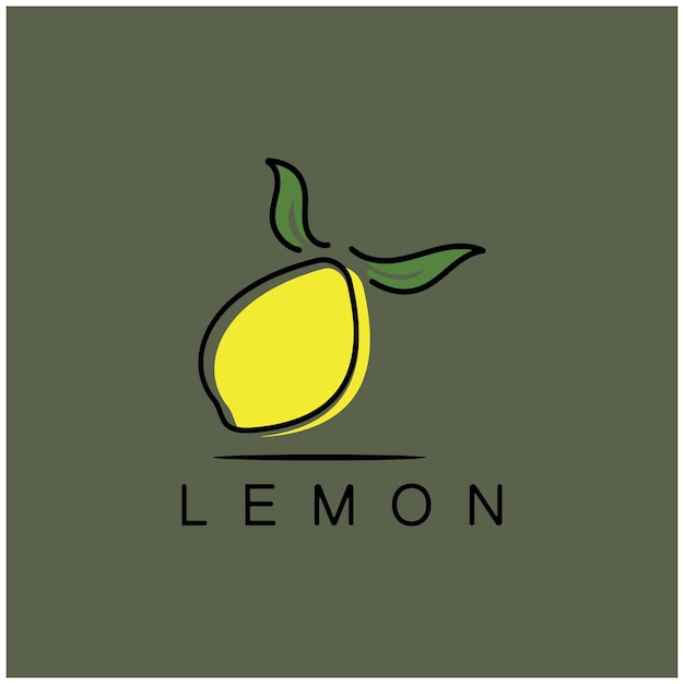 Logotipo de fruta de limón fresco con plantilla de ilustración de hojas logotipo para jugo de limónvector de jardín de limón