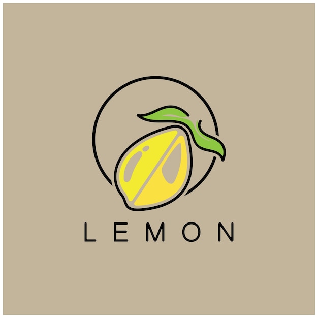 Logotipo de fruta de limón fresco con plantilla de ilustración de hojas Logotipo para jugo de limónvector de jardín de limón