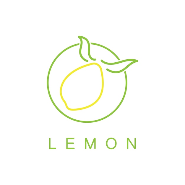 Logotipo de fruta de limón fresco con plantilla de ilustración de hojas Logotipo para jugo de limónvector de jardín de limón