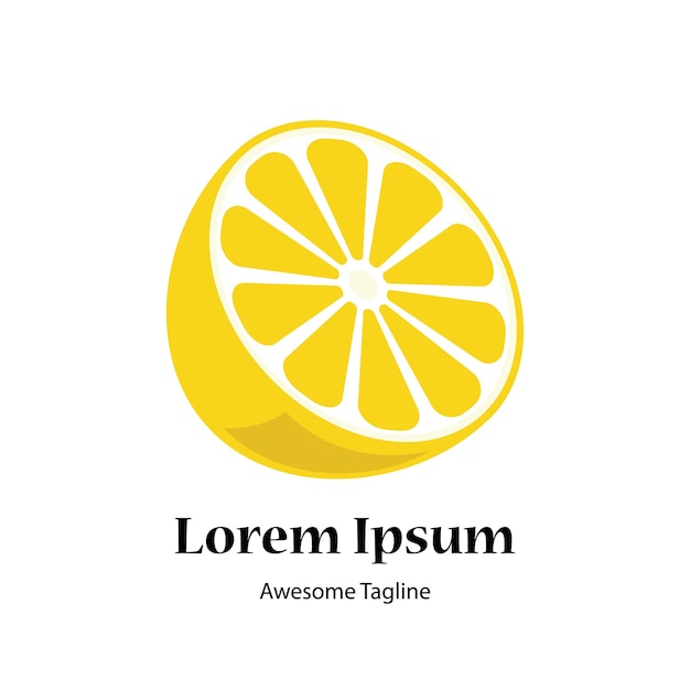 El logotipo de la fruta de limón con vitamina C amarillo