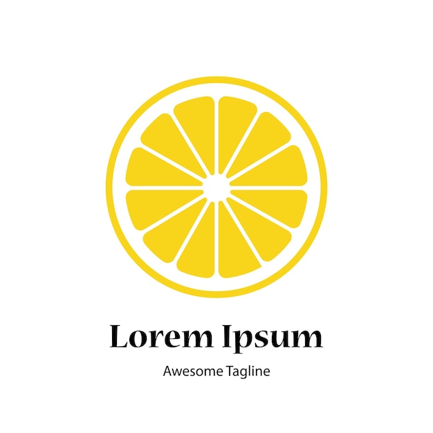 El logotipo de la fruta de limón con vitamina C amarillo