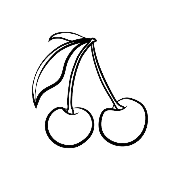 Logotipo de fruta linda de ilustración de cereza vectorial