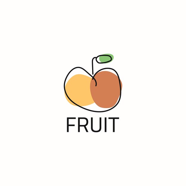 Logotipo de fruta minimalista muy simple.
