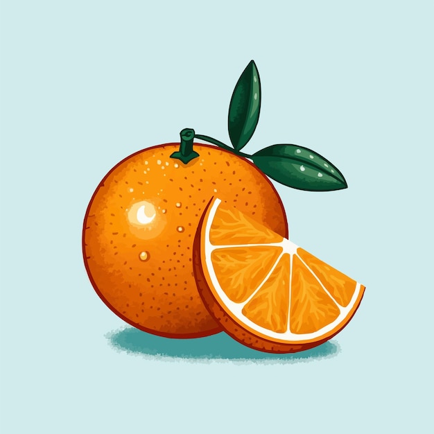 Vector el logotipo de la fruta naranja, el dibujo animado, el concepto de la ilustración, la comida vegana linda.