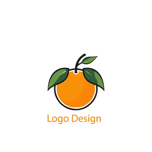 El logotipo de la fruta naranja es un icono plano negro simple sobre un fondo blanco.