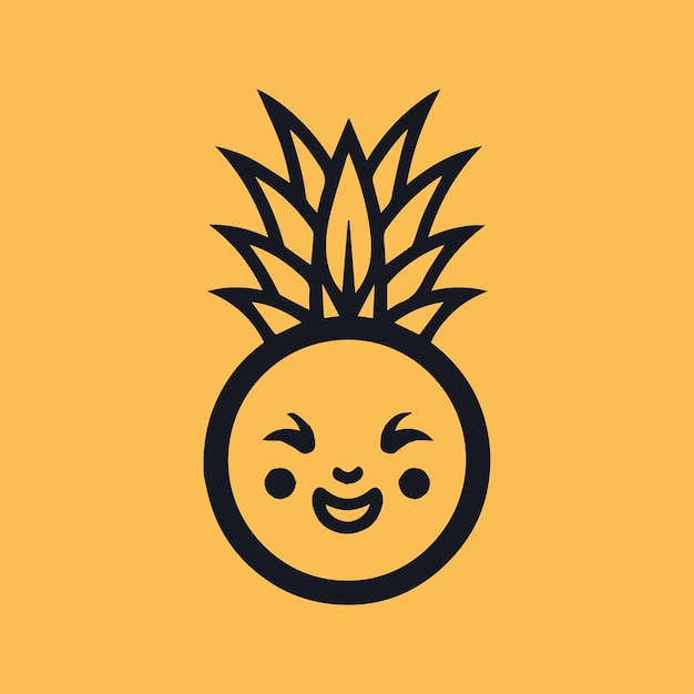 Logotipo de fruta de piña artística creativa