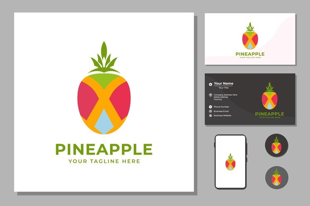 Logotipo de fruta de piña tropical