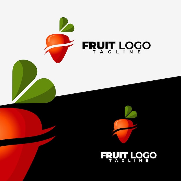 logotipo de fruta simple y moderno