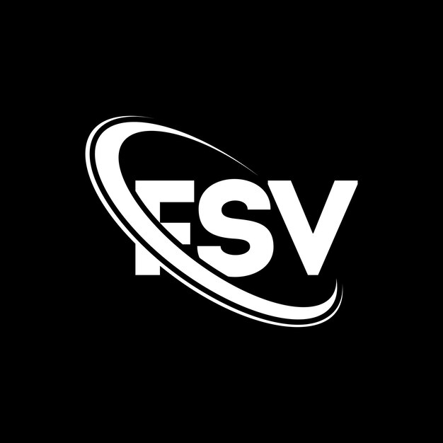 El logotipo FSV, la letra FSV, el diseño del logotipo de la carta FSV, las iniciales FSV, vinculado con un círculo y un monograma en mayúsculas, el logotipo FSF, la tipografía para el negocio tecnológico y la marca inmobiliaria.