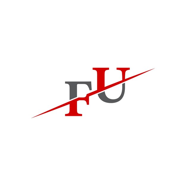 Logotipo FU minimalista con línea diagonal dinámica