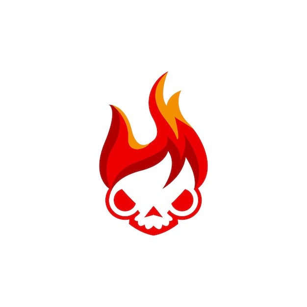 Logotipo de fuego de cabeza de calavera