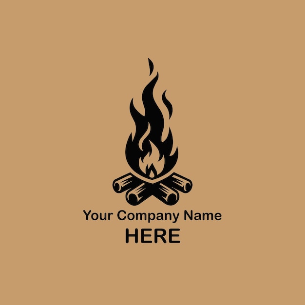 Logotipo de fuego de campamento para su marca