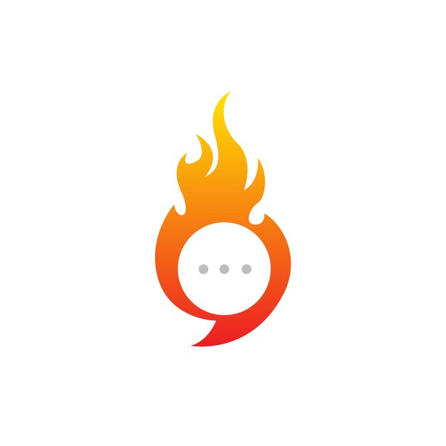 Logotipo de fuego y chat