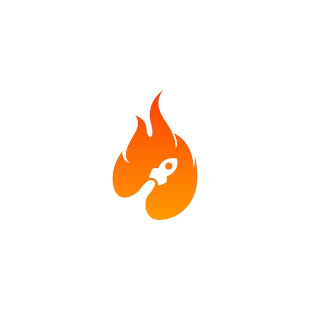 Logotipo de fuego y cohete