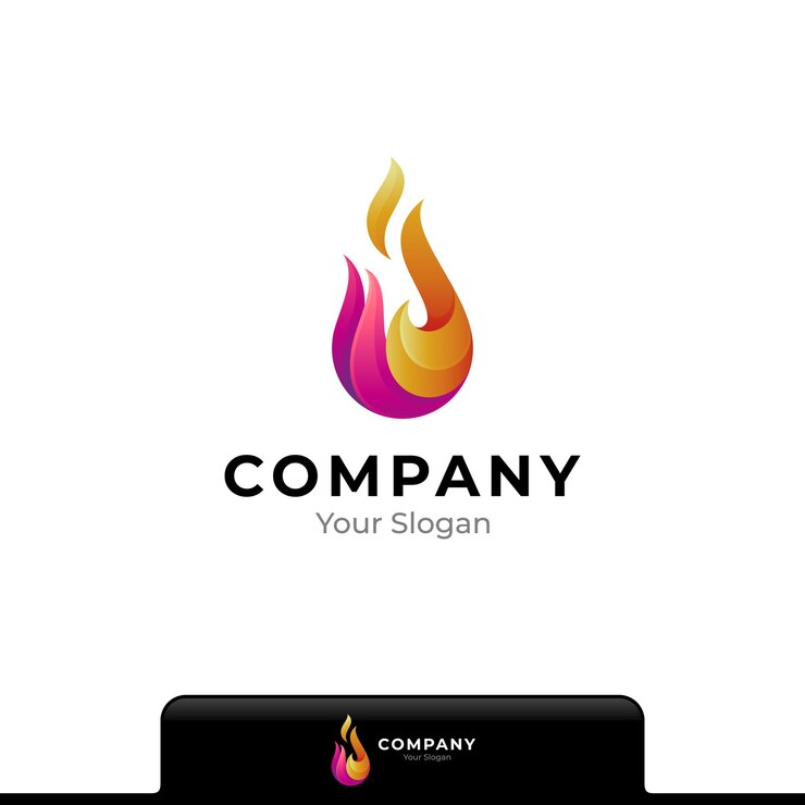 Vector logotipo de fuego de color degradado
