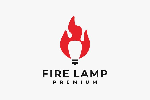 Logotipo de fuego con lámpara de espacio negativo