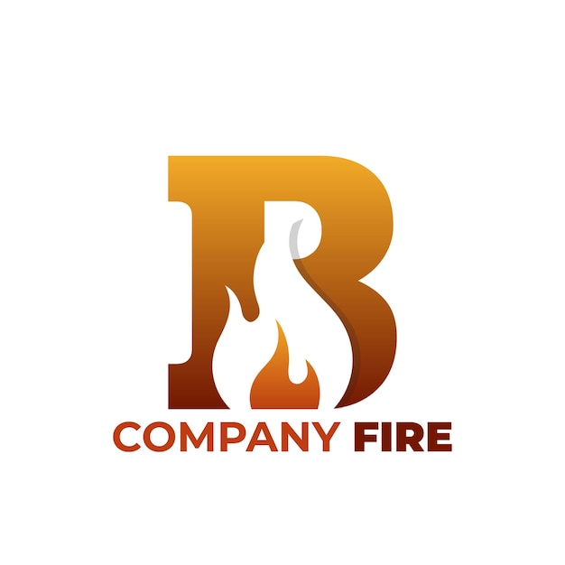 Logotipo de fuego y letra b