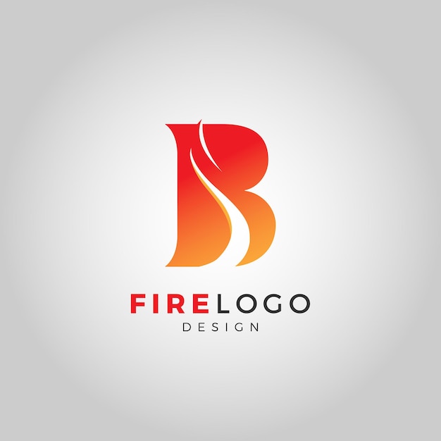 Logotipo de fuego con la letra B