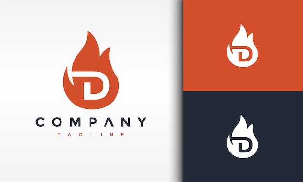 logotipo de fuego letra D