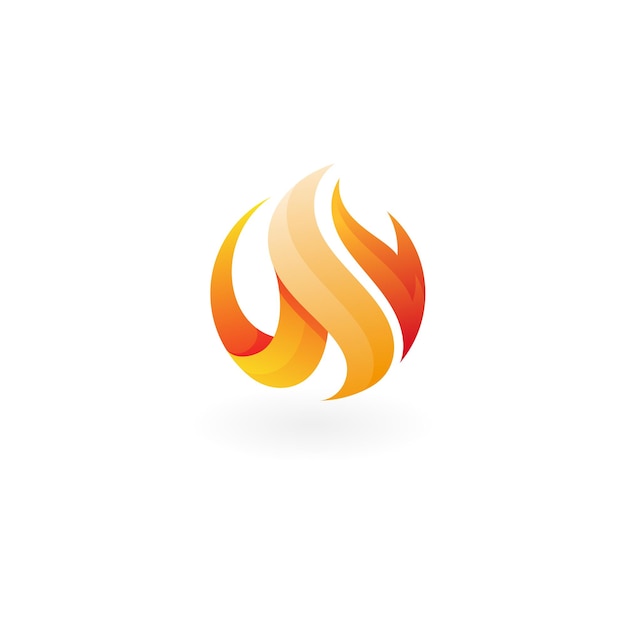 Logotipo de fuego moderno con combinación de diseño de círculo de estilo 3D llama