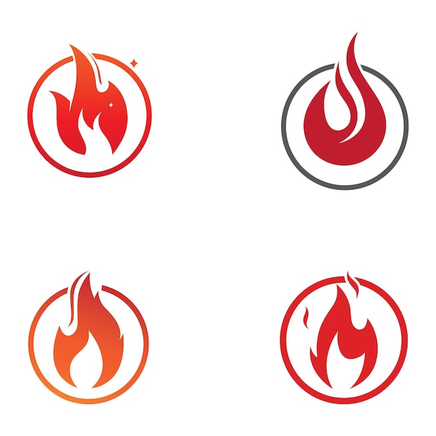 Logotipo de fuego o llama Logotipo de bola de fuego y brasas Uso de un concepto de diseño de plantilla de ilustración vectorial