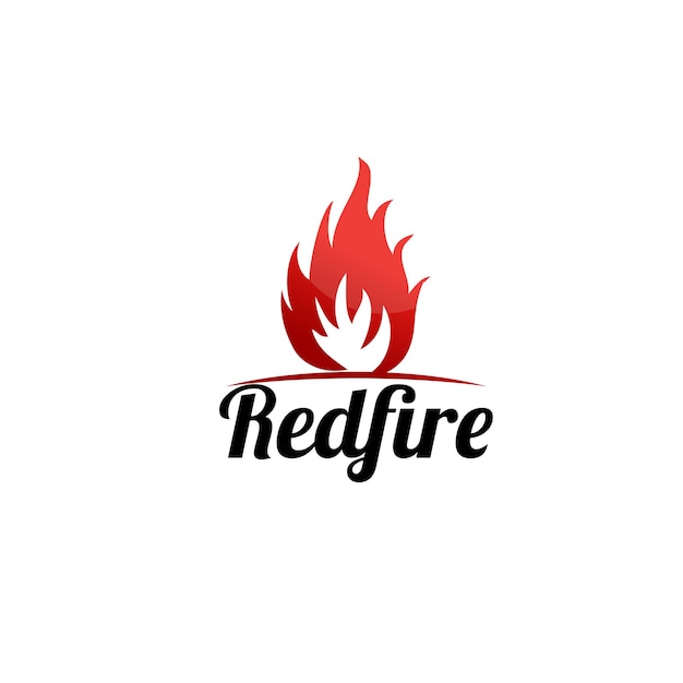 Logotipo de fuego rojo moderno