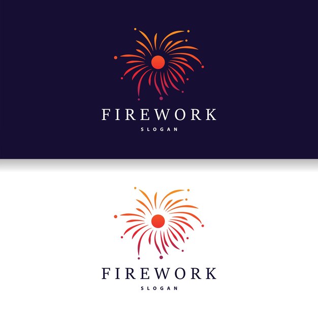 Logotipo de fuegos artificiales Diseño abstracto moderno Diseño vector de chispas colorido sencillo Ilustración de plantilla
