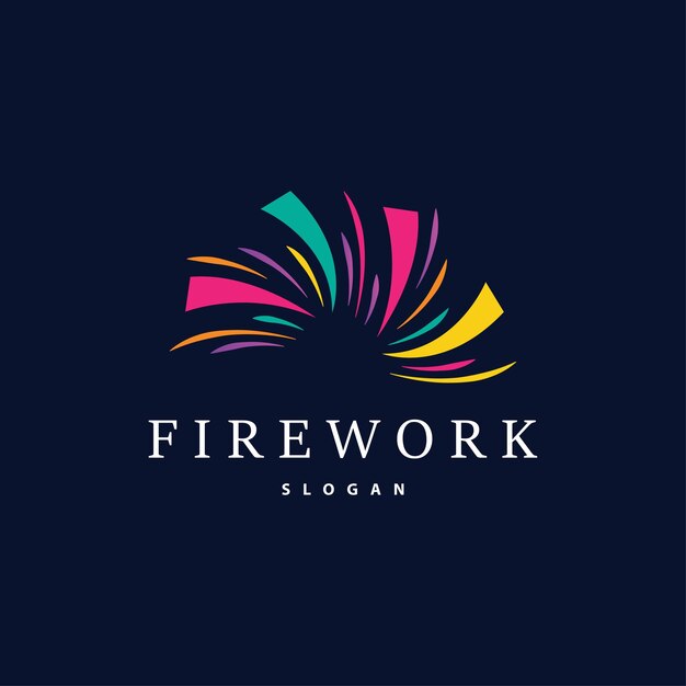Logotipo de fuegos artificiales Diseño abstracto moderno Diseño vector de chispas colorido sencillo Ilustración de plantilla