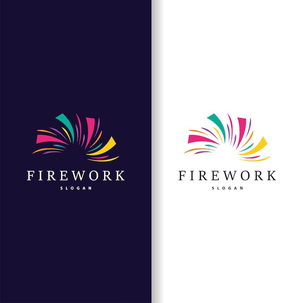 Logotipo de fuegos artificiales Diseño abstracto moderno Diseño vector de chispas colorido sencillo Ilustración de plantilla