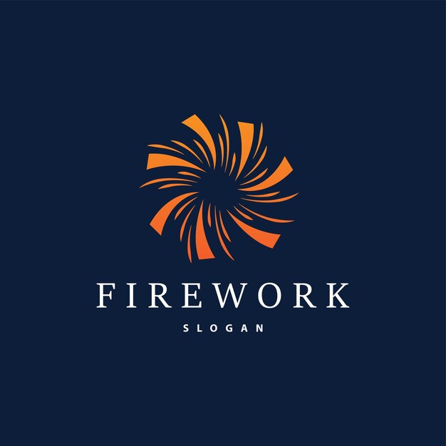 Logotipo de fuegos artificiales Diseño abstracto moderno Diseño vector de chispas colorido sencillo Ilustración de plantilla