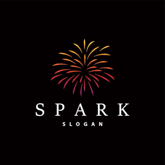 Logotipo de fuegos artificiales Diseño abstracto moderno Diseño vector de chispas colorido sencillo Ilustración de plantilla