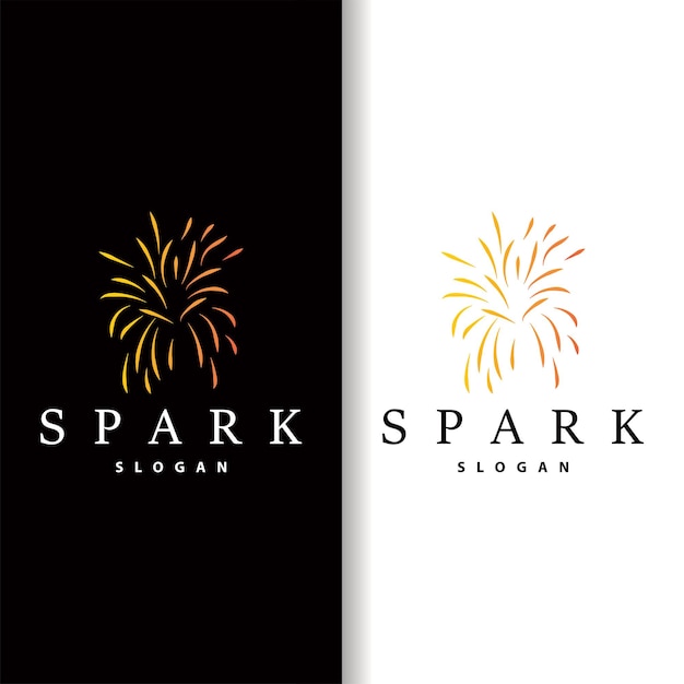 Logotipo de fuegos artificiales Diseño abstracto moderno Diseño vector de chispas colorido sencillo Ilustración de plantilla