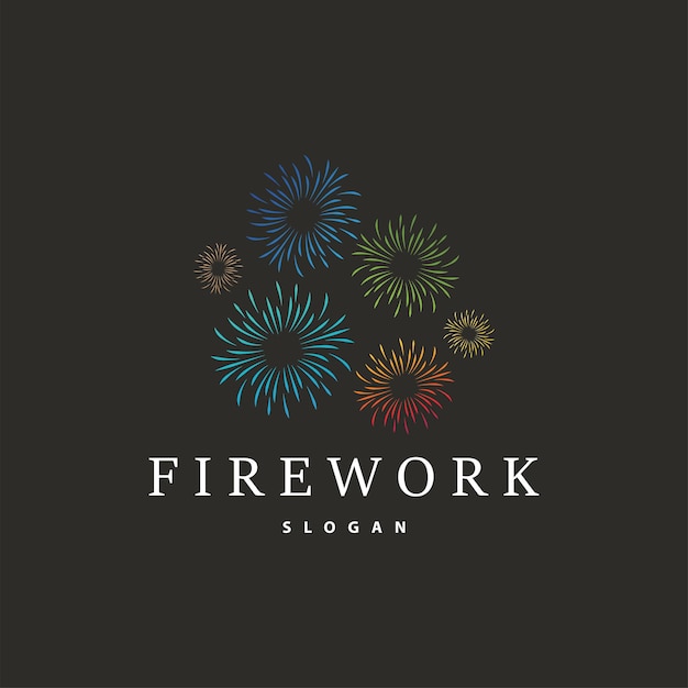 Logotipo de fuegos artificiales Diseño abstracto moderno Diseño vector de chispas colorido sencillo Ilustración de plantilla