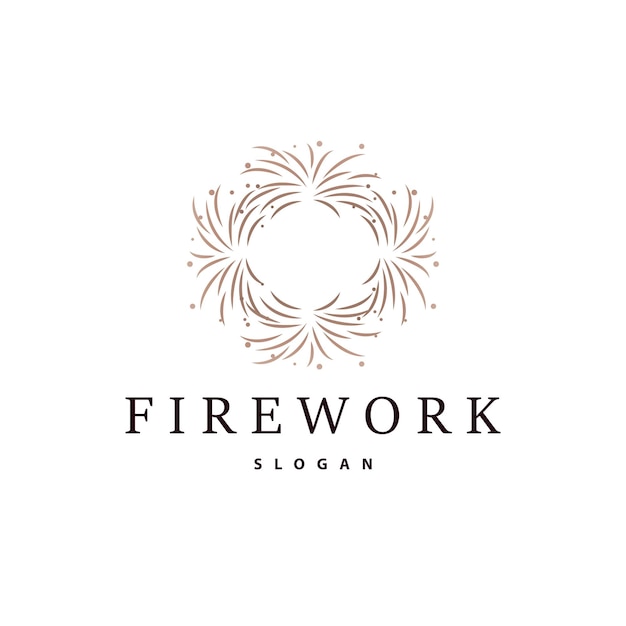 Logotipo de fuegos artificiales Diseño abstracto moderno Diseño vector de chispas colorido sencillo Ilustración de plantilla