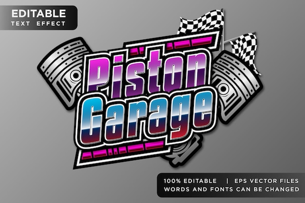 logotipo de fuente de carreras de efecto de texto editable, efecto de texto automotriz