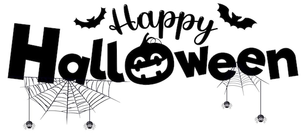 Logotipo de fuente de feliz Halloween