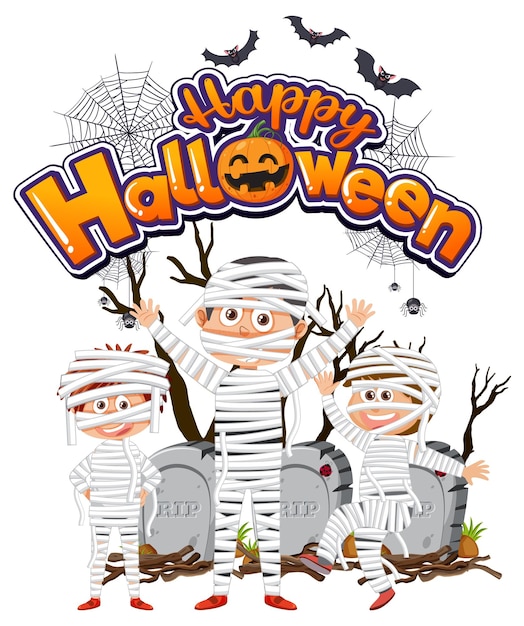 Logotipo de fuente de feliz Halloween