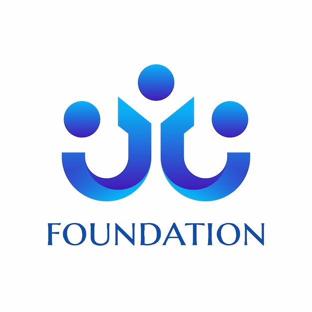 logotipo de la fundación juvenil personas creativas concepto de logotipo de educación